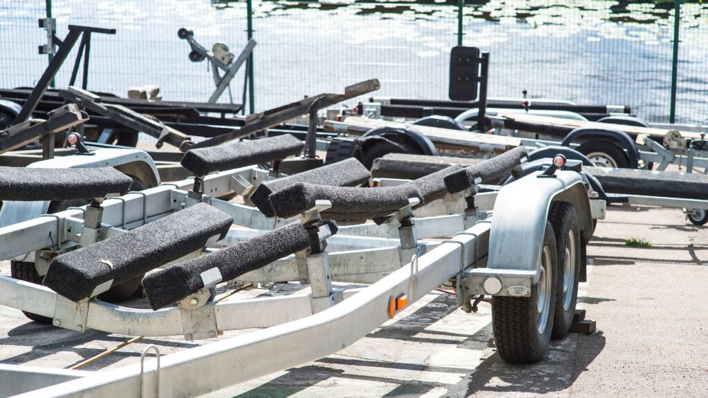 an empty boat trailer