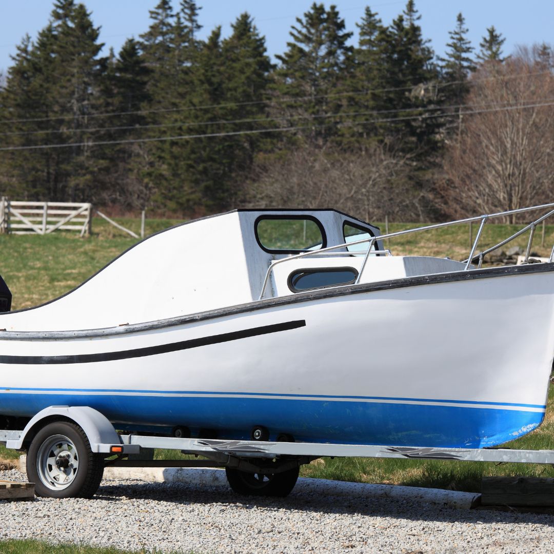 boat trailer with boat