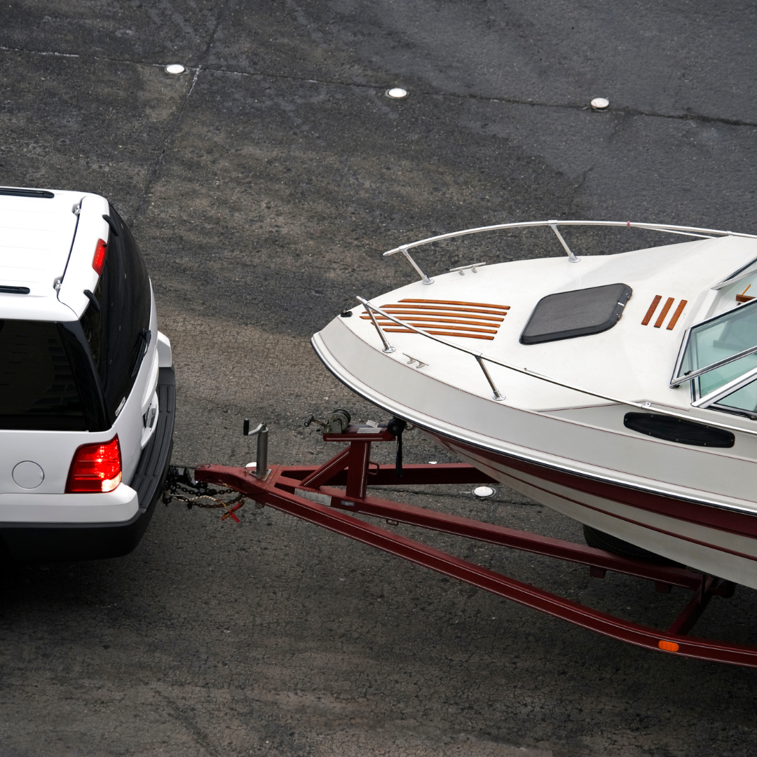 car pulling a boat
