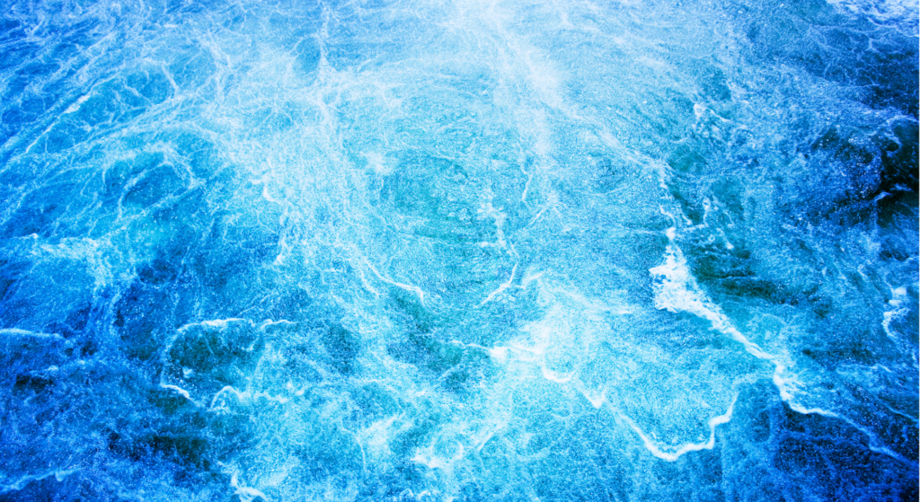 water with wake bubbles